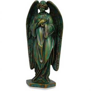 Praying Angel Statue - 18-inch — Green Bronze finish