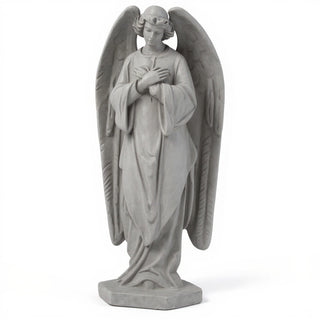 Praying Angel Statue - 18-inch — Limestone finish