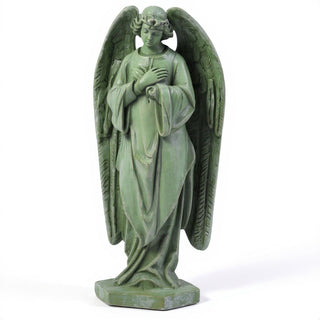 Praying Angel Statue - 18-inch — Mossy Green finish