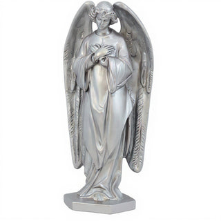 Praying Angel Statue - 18-inch — Silver finish