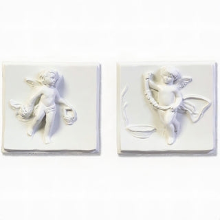 Cherubs of Spring, Set of Two Statue — Flat White finish