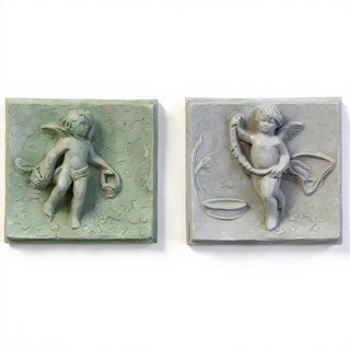 Cherubs of Spring, Set of Two Statue — Mossy Green finish
