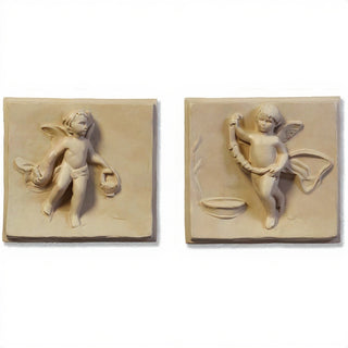 Cherubs of Spring, Set of Two Statue — Museum Terracotta finish