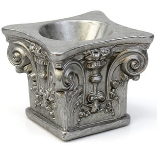 Corinthian Vessel Candleholder — Aged Silver finish