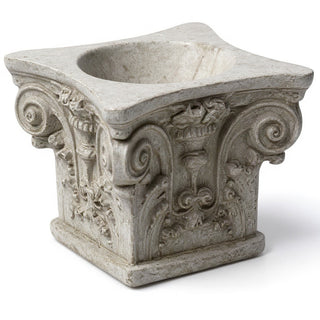 Corinthian Vessel Candleholder — Antique Stone finish