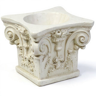 Corinthian Vessel Candleholder — Antique White finish