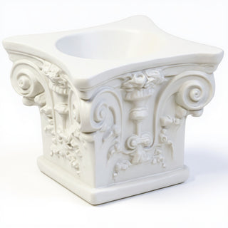 Corinthian Vessel Candleholder — Flat White finish
