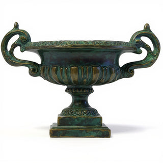 Emen Urn Planter - 18-inch — Green Bronze finish
