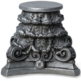 Roman Bath Capital Candleholder - 7-inch — Aged Silver finish