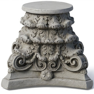 Roman Bath Capital Candleholder - 7-inch — Antique Stone finish