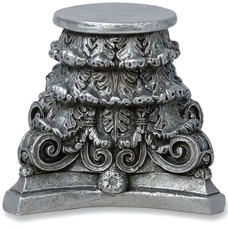 Roman Bath Capital Candleholder - 7-inch — Antique Silver finish
