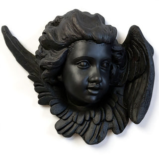 Twin Angels Wall Plaque — Dusted Black finish