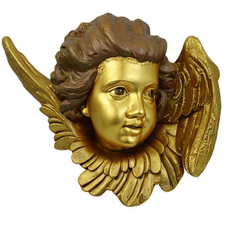 Twin Angels Wall Plaque — Deep Gold finish