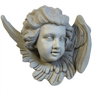 Twin Angels Wall Plaque — Limestone finish
