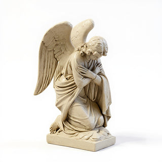 Adoration Angel with Arms Crossed Statue - 28-inch — Dusted Sand finish