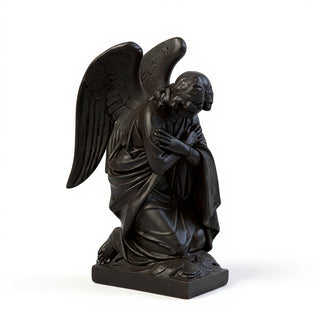 Adoration Angel with Arms Crossed Statue - 28-inch — Iron finish