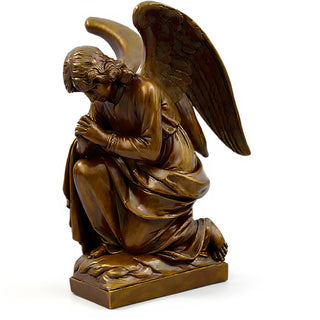 Adoration Angel, Praying Statue - 28-inch — Bronze finish