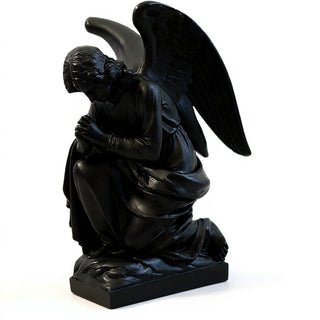 Adoration Angel, Praying Statue - 28-inch — Flat Black finish