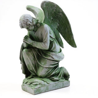 Adoration Angel, Praying Statue - 28-inch — Mossy Green finish