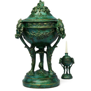 Three-Legged Urn Planter - 12-inch — Green Bronze finish