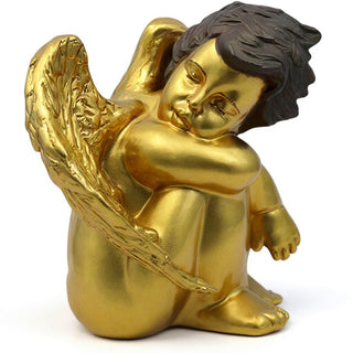 Sweet Dreams Cherub Statue - 10-inch — Antique Gold finish