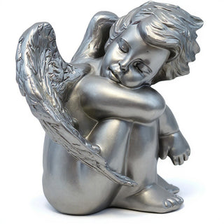 Sweet Dreams Cherub Statue - 10-inch — Aged Silver finish