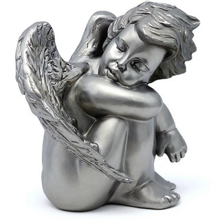 Sweet Dreams Cherub Statue - 10-inch — Antique Silver finish