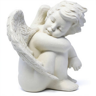 Sweet Dreams Cherub Statue - 10-inch — Antique White finish