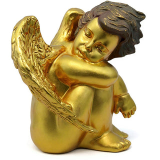 Sweet Dreams Cherub Statue - 10-inch — Deep Gold finish