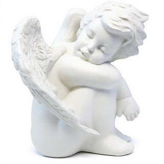 Sweet Dreams Cherub Statue - 10-inch — Flat White finish