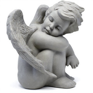 Sweet Dreams Cherub Statue - 10-inch — Limestone finish