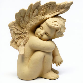 Slumbering Cherub Statue - 11-inch — Dusted Sand finish