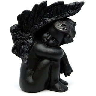 Slumbering Cherub Statue - 11-inch — Iron finish