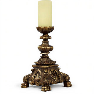 Baroque Candleholder, Short - 13-inch — Bronze finish