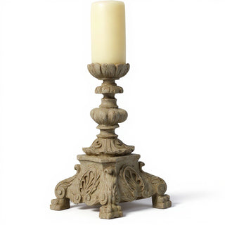 Baroque Candleholder, Short - 13-inch — Gothic Stone finish