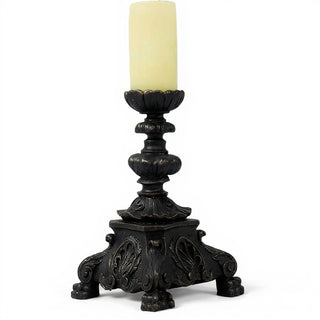 Baroque Candleholder, Short - 13-inch — Iron finish