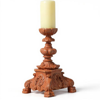 Baroque Candleholder, Short - 13-inch — Metro finish