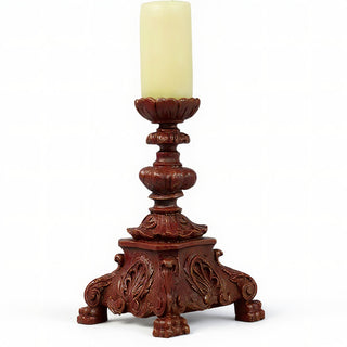 Baroque Candleholder, Short - 13-inch — Rust finish