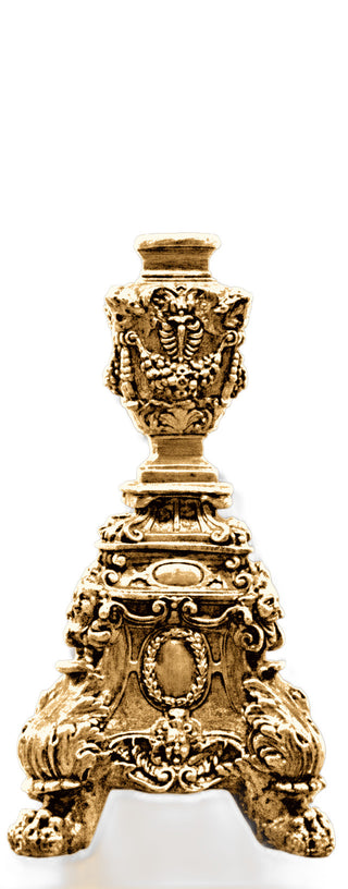 Ornate Candleholder Short Statue - 24-inch
