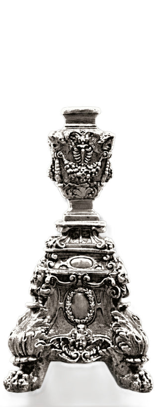 Ornate Candleholder Short Statue - 24-inch