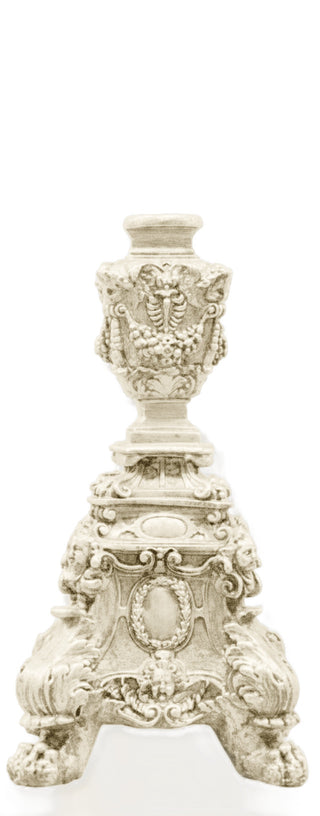 Ornate Candleholder Short Statue - 24-inch