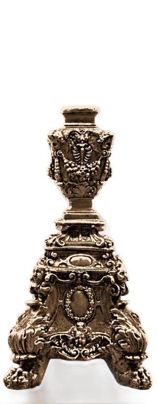 Ornate Candleholder Short Statue - 24-inch
