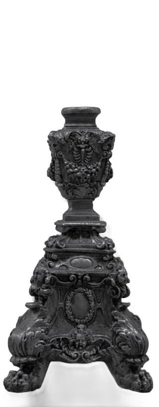 Ornate Candleholder Short Statue - 24-inch