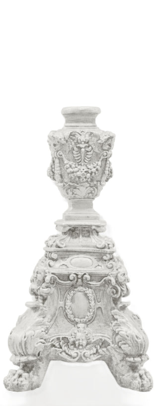 Ornate Candleholder Short Statue - 24-inch