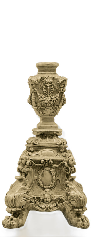 Ornate Candleholder Short Statue - 24-inch