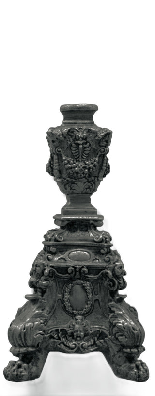 Ornate Candleholder Short Statue - 24-inch