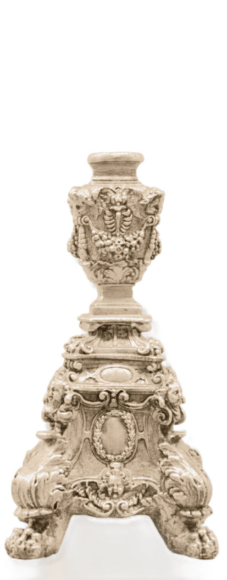 Ornate Candleholder Short Statue - 24-inch