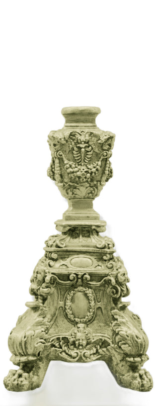 Ornate Candleholder Short Statue - 24-inch