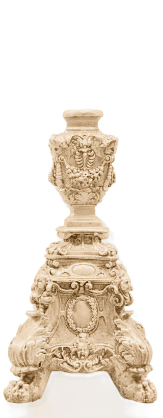 Ornate Candleholder Short Statue - 24-inch