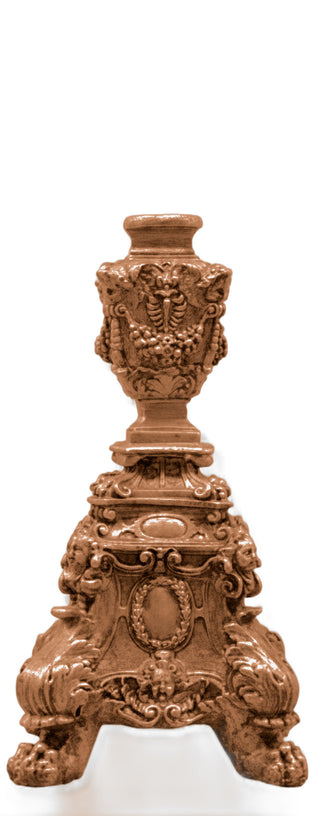 Ornate Candleholder Short Statue - 24-inch